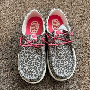 Hey Dude Kids Moccasins - Leopard and Pink